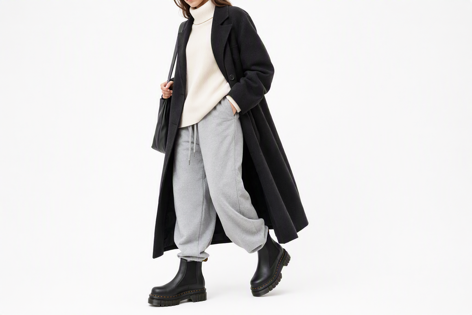 Order Dr. Martens Audrick 耐磨舒適皮革厚底切爾西靴 女款 炭黑
