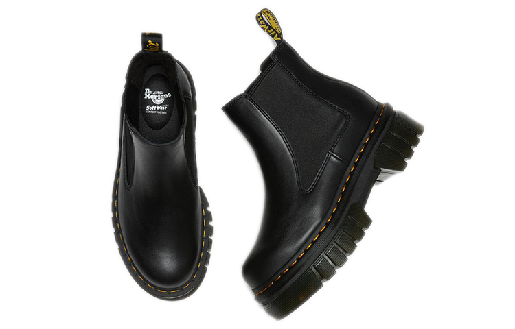 Details for Dr. Martens Audrick 耐磨舒適皮革厚底切爾西靴 女款 炭黑
