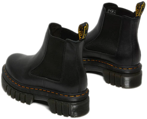 Dr. Martens Audrick 耐磨舒適皮革厚底切爾西靴 女款 炭黑 Sizing Dr. Martens Audrick 耐磨舒適皮革厚底切爾西靴 女款 炭黑