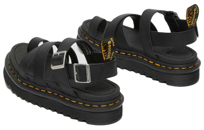 Shop (Women) Dr. Martens Avry Hydro Leather Strap Sandal 'Black' 27345001