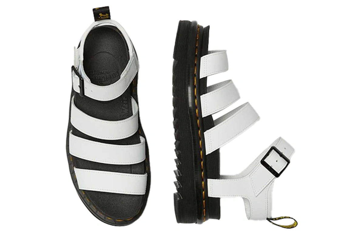 (Women) Dr. Martens Blaire Hydro Leather Strap Sandal 'White'