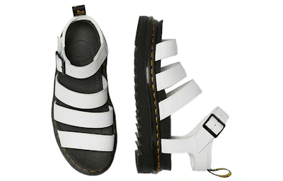 (Women) Dr. Martens Blaire Hydro Leather Strap Sandal 'White'