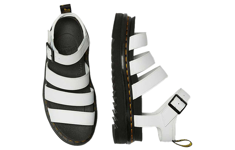 Shop (Women) Dr. Martens Blaire Hydro Leather Strap Sandal 'White' 25768100