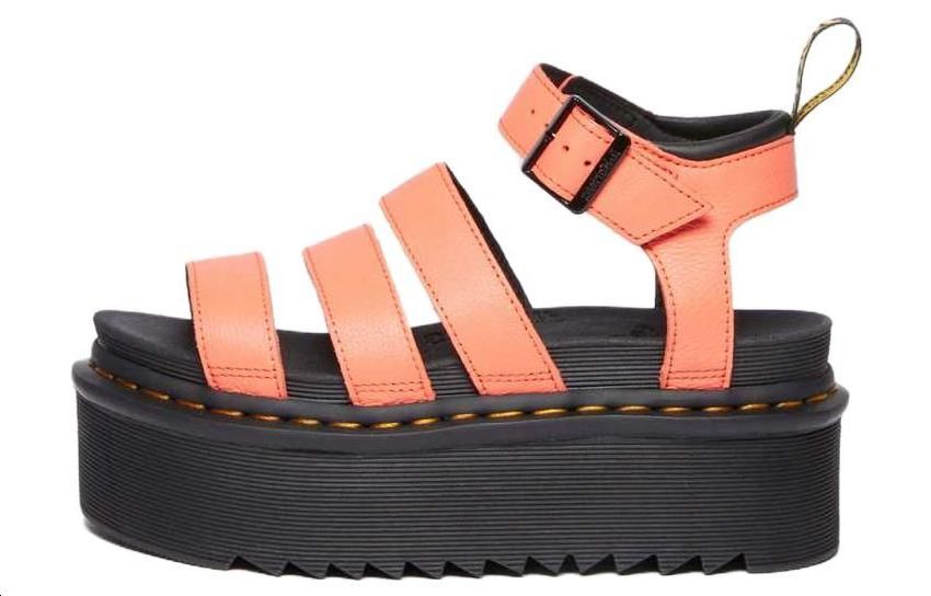 (Women) Dr. Martens Blaire Leather 'Comfort Thick Sole Fashion Slide Orange' 30704695