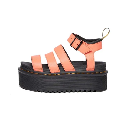 (W) Dr. Martens Blaire Leather 'CMFT Thick Sole Fashion Slide Orange'