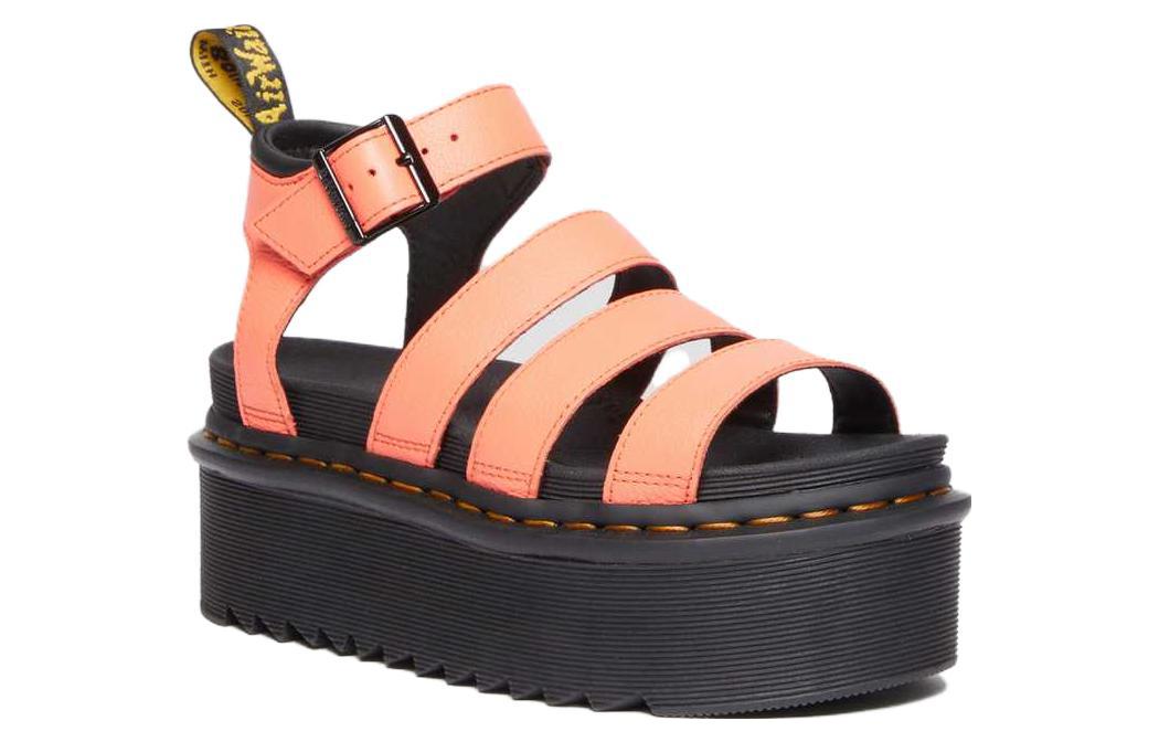 Order (W) 马丁 Dr. Martens Blaire 厚底皮凉鞋 橙色 时尚舒适款 30704695