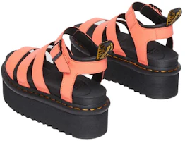 Shop Dr.Martens馬丁博士 Blaire 皮革 舒適增高 时尚涼拖 女款 橙色