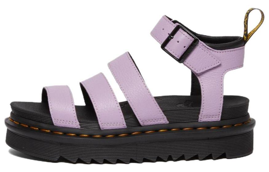 (Women) Dr. Martens Blaire Leather Comfort Thick Sole Fashion Slide 'Purple' 30706308