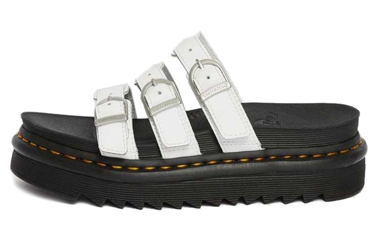 (Women) Dr. Martens Blaire Leather Platform Sandal 'Black and White' 25456100
