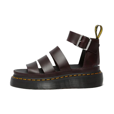 (W) Dr. Martens Clarissa II Atlas Quad Leather Platform Sandals 'Oxblood'