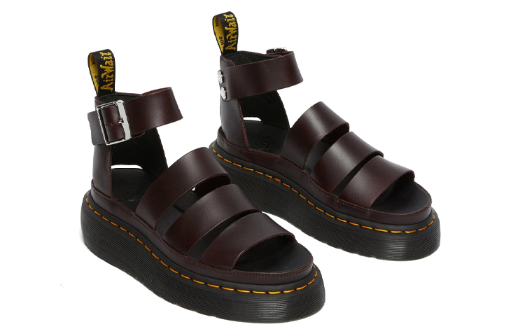 (W) Dr. Martens Clarissa II Atlas Quad Leather Platform Sandals 'Oxblood' 圖 4