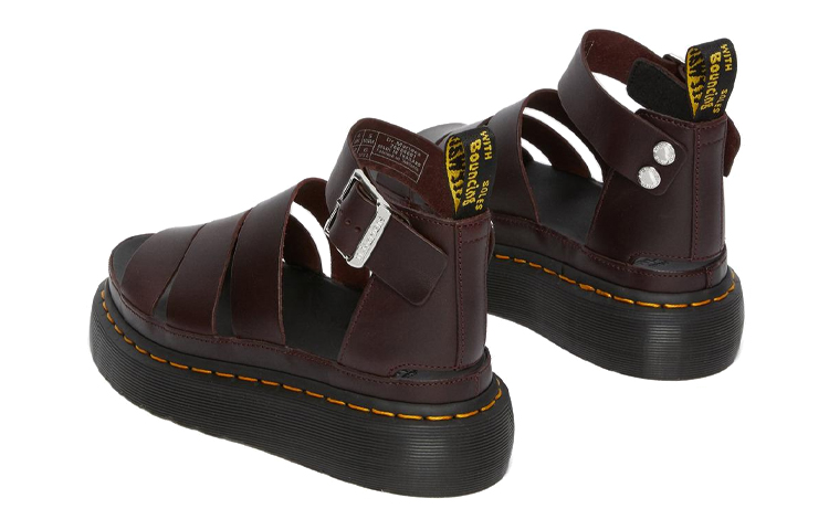 (W) Dr. Martens Clarissa II Atlas Quad Leather Platform Sandals 'Oxblood' 圖 5