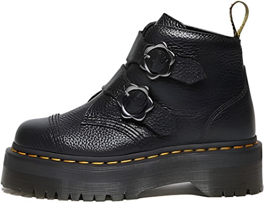 (Women) Dr. Martens Devon Flower Buckle Leather Platform Boots 'Black' 27642001 Buy (Women) Dr. Martens Devon Flower Buckle Leather Platform Boots 'Black' 27642001