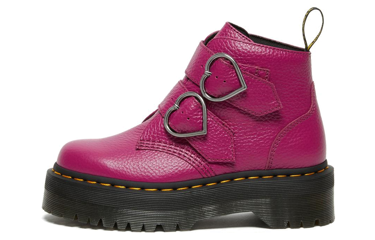 (W) Dr. Martens Devon Heart 'Purple Red Buckle'