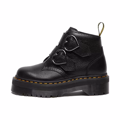 (W) Dr. Martens Devon Heart Martin Boots Black