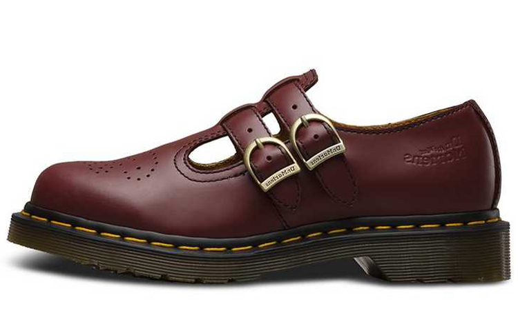 Buy (W) Dr. Martens Flat Gesper Ganda 'Kulit Burgundy Halus' 20159600