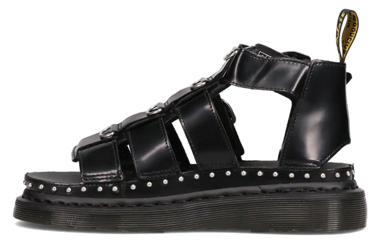 Buy Dr.Martens/馬汀博士 Mackaye 五金皮革表帶露趾平跟運動涼鞋 女款 黑