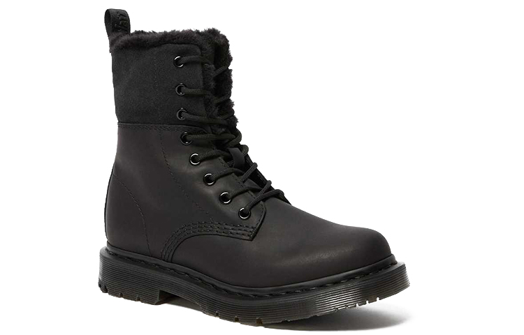 Order (W) Dr. Martens 1460 Kolbert Wintergrip Sepatu Bulu Palsu 'Hitam' 24015001