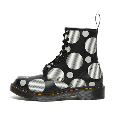 (W) Dr. Martens Dr.Martens 1460 Polka Dot Smooth Leather Lace Up Boots 'Black'