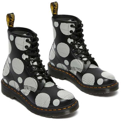 Dr.Martens/馬汀博士 1460 滿印圓點 時尚百搭 簡約光滑馬丁靴 女款 黑色 Shop Dr.Martens/馬汀博士 1460 滿印圓點 時尚百搭 簡約光滑馬丁靴 女款 黑色