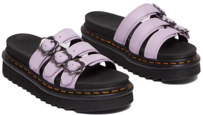 (Women) Dr. Martens Dr.Martens Blaire Flower Buckle Milled Nappa Slide Sandals 'Lilac' 30710308 Lookbook (Women) Dr. Martens Dr.Martens Blaire Flower Buckle Milled Nappa Slide Sandals 'Lilac' 30710308