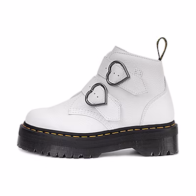 (W) Dr. Martens Dr.Martens Devon Heart Leather Platform Boots 'White'