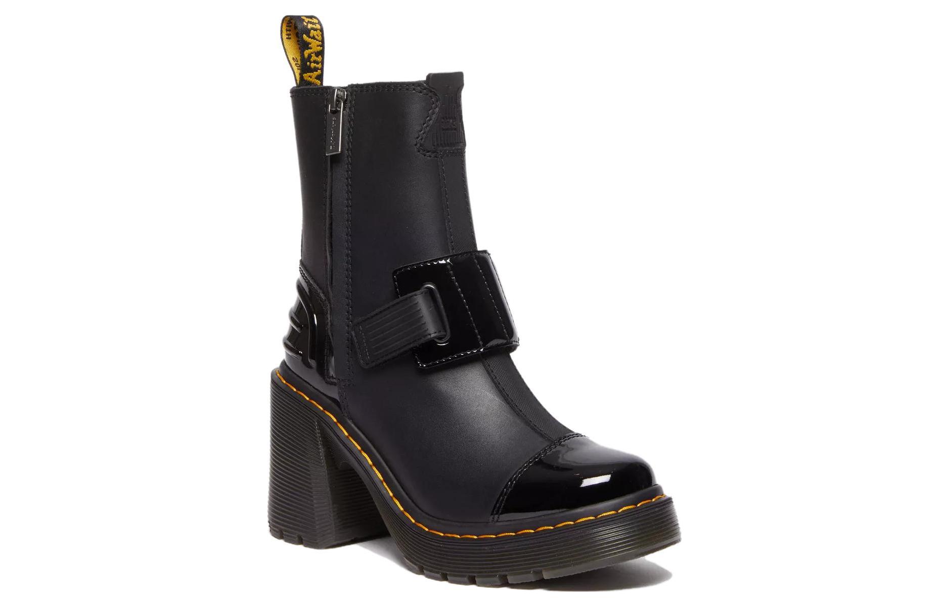 Order (W) Dr. Martens Sepatu Heeled Chelsea Kulit 'Hitam' Gaya Alternatif 31012001