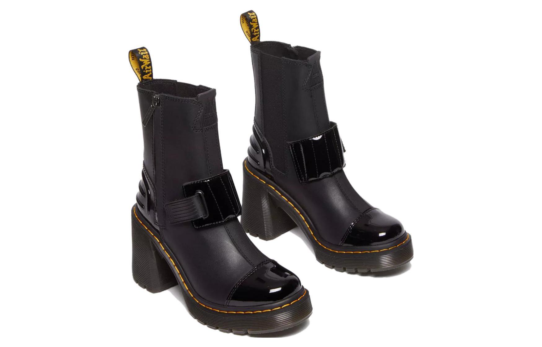 Lookbook (W) Dr. Martens Sepatu Heeled Chelsea Kulit 'Hitam' Gaya Alternatif 31012001