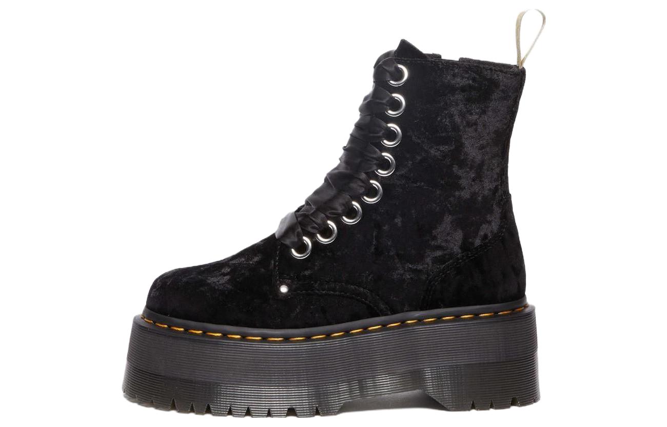 (Women) Dr. Martens Dr.Martens Vegan Jadon Boot Max Crushed Velvet Platforms 'Black' 31030001