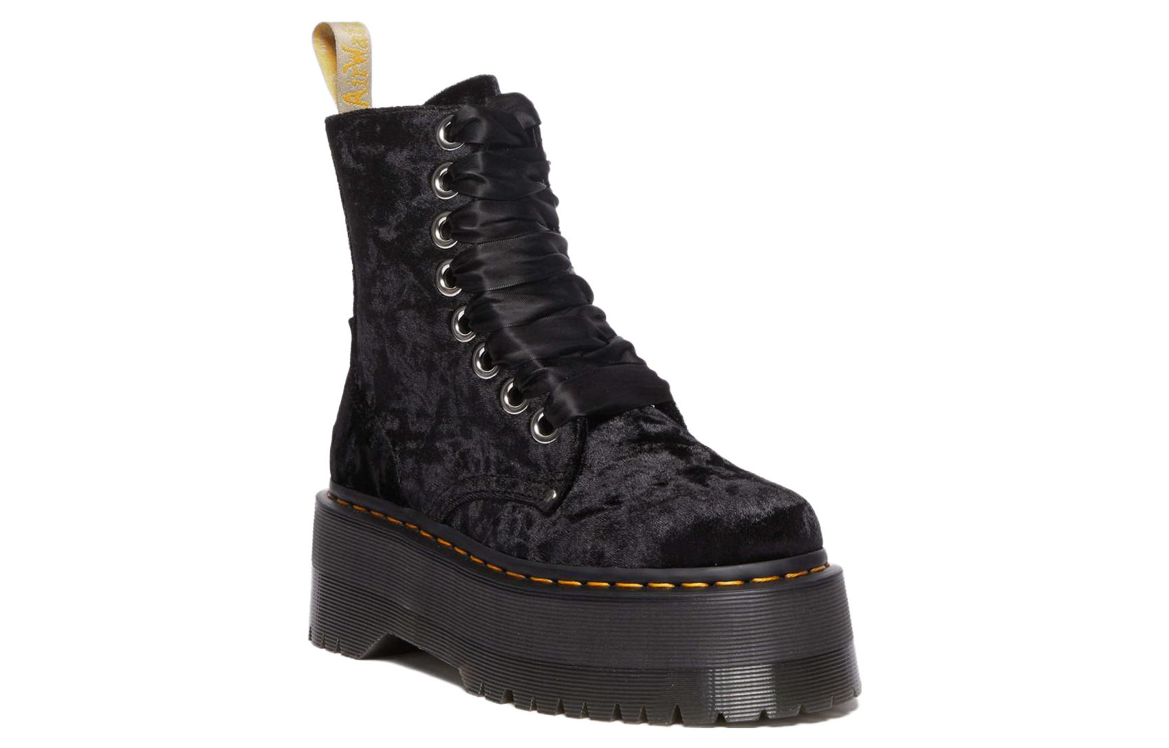 Order (Women) Dr. Martens Dr.Martens Vegan Jadon Boot Max Crushed Velvet Platforms 'Black' 31030001