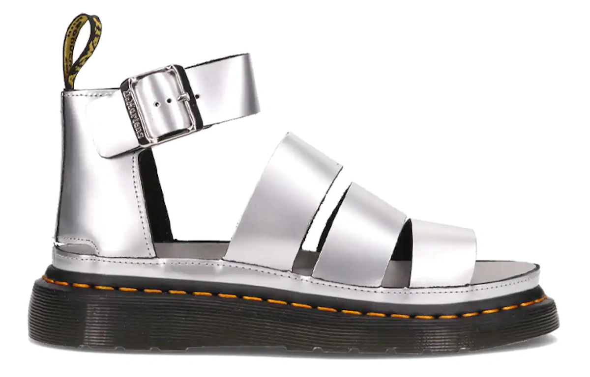 (Women) Dr. Martens DrMartens Clarissa Thick Sole Sandals Silver