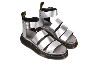 (Women) Dr. Martens DrMartens Clarissa Thick Sole Sandals Silver