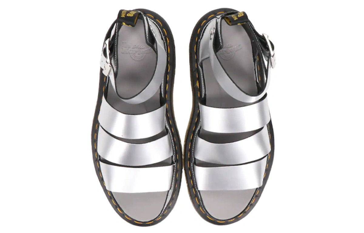 (Women) Dr. Martens DrMartens Clarissa Thick Sole Sandals Silver