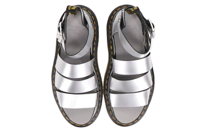 (Women) Dr. Martens DrMartens Clarissa Thick Sole Sandals Silver