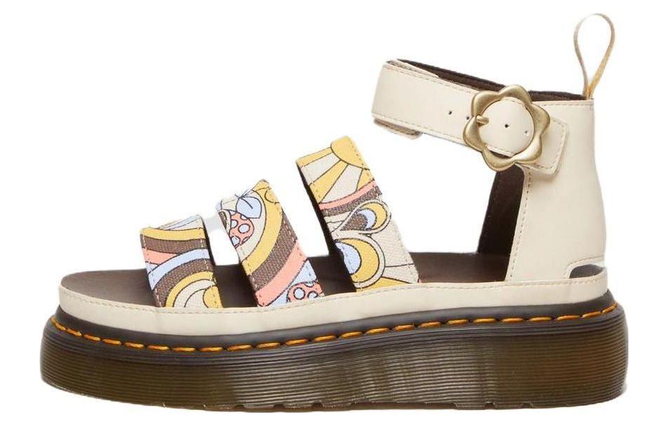 (W) Dr. Martens Fabric 'CMFT Thick Sole Fashion Slide Beige'