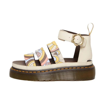 (W) Dr. Martens Fabric 'CMFT Thick Sole Fashion Slide Beige'