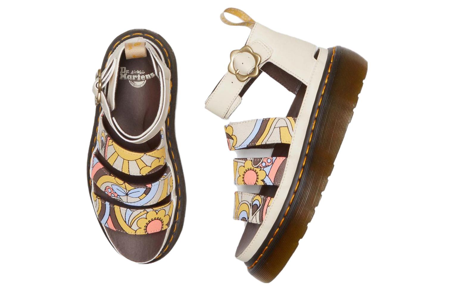 (W) Dr. Martens Fabric 'CMFT Thick Sole Fashion Slide Beige' 圖 5