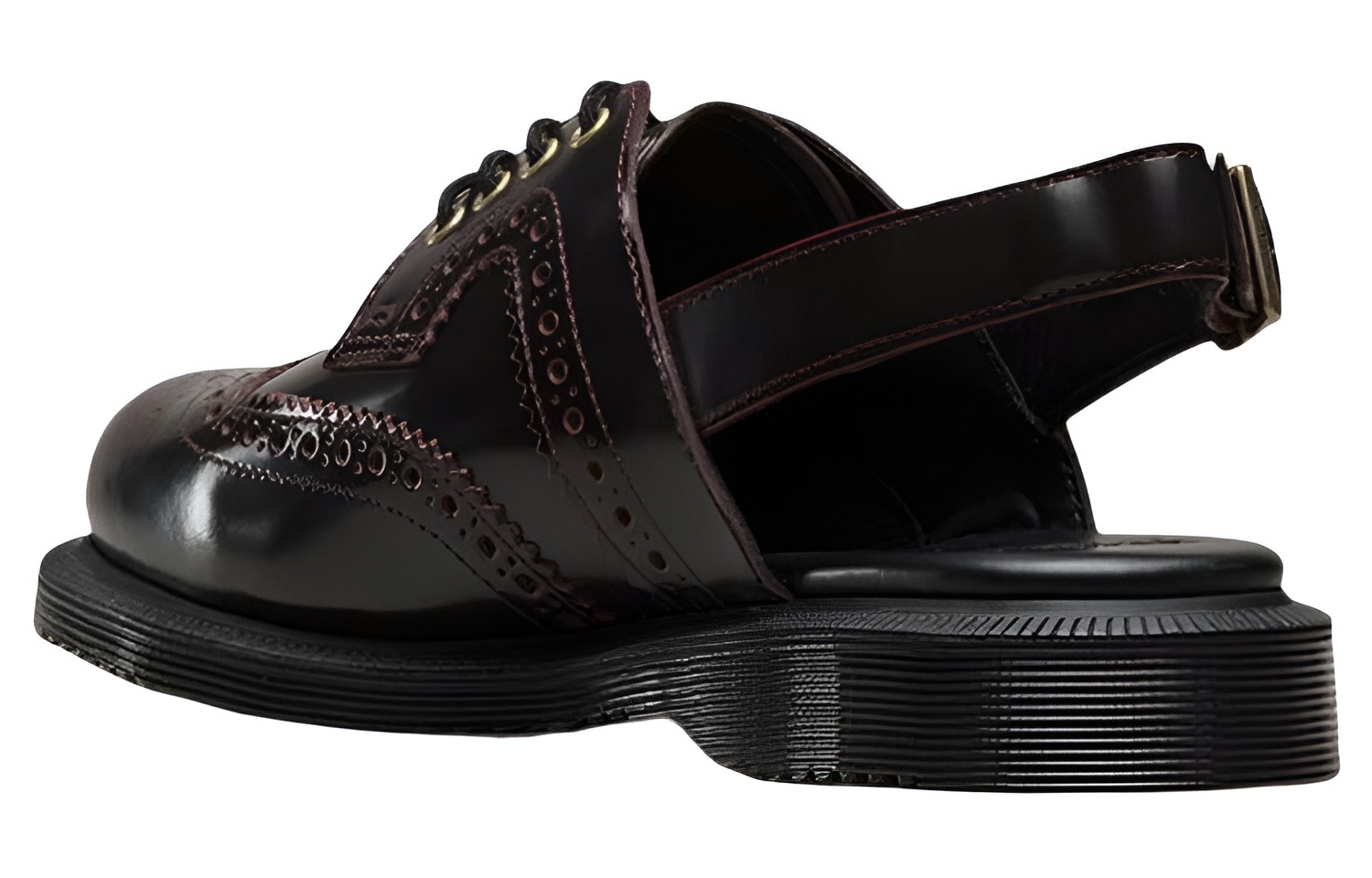 (W) Dr. Martens Georgiana 'Black Leather Buckle Brogue Sandal' 圖 3