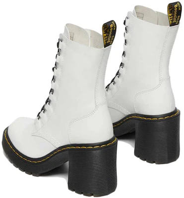 Dr.Martens馬汀博士 皮革 時尚高跟 高筒 馬丁靴 女款 白色 Shop Dr.Martens馬汀博士 皮革 時尚高跟 高筒 馬丁靴 女款 白色