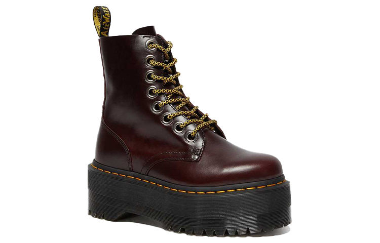Order Dr.Martens 馬汀博士 JADON系列 皮革 系帶厚底 短中筒 馬丁靴 女款 深紅棕