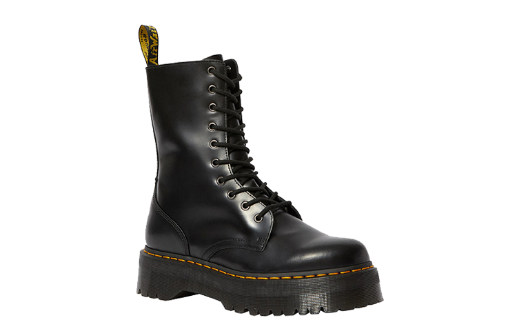 Order (W) Dr. Martens Jadon Sepatu Boot Platform Kulit Hitam Tinggi 25565001