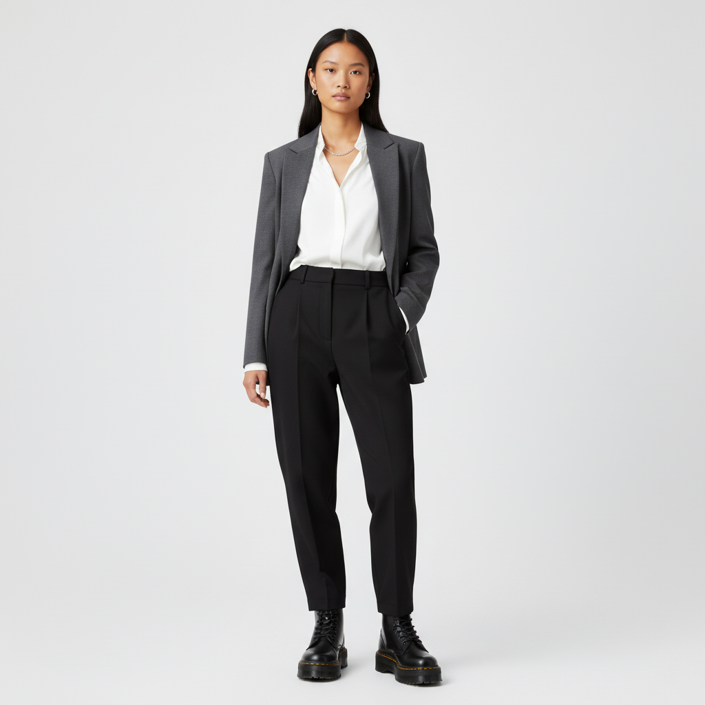 Lookbook (W) Dr. Martens Jadon High Boot Kulit Platform 'Hitam' 25565001