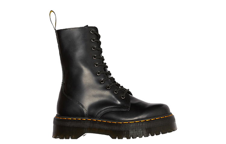 Lookbook (W) Dr. Martens Jadon Sepatu Boot Platform Kulit Hitam Tinggi 25565001