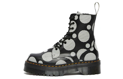 (Women) Dr. Martens Jadon Polka Dot Smooth Leather Platform Boots 'Black'