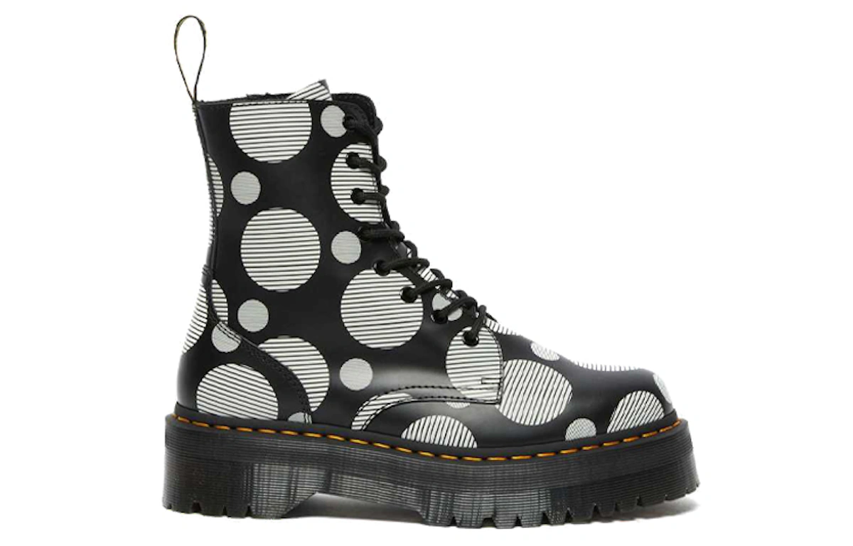 (Women) Dr. Martens Jadon Polka Dot Smooth Leather Platform Boots 'Black'