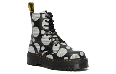 (Women) Dr. Martens Jadon Polka Dot Smooth Leather Platform Boots 'Black'