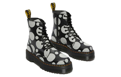 (Women) Dr. Martens Jadon Polka Dot Smooth Leather Platform Boots 'Black'