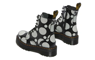 (Women) Dr. Martens Jadon Polka Dot Smooth Leather Platform Boots 'Black'