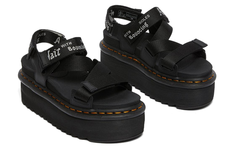 Shop (W) Dr. Martens Kimberley Sandal Platform Logo Pita Terbuka 'Hitam' 26532001