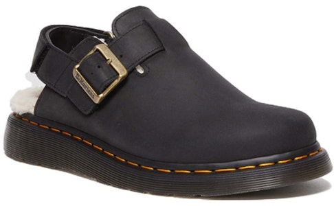 (W) 马汀博士Jorge II仿皮毛衬里磨砂皮露背便鞋'黑色' 31264001 Order (W) 马汀博士Jorge II仿皮毛衬里磨砂皮露背便鞋'黑色' 31264001